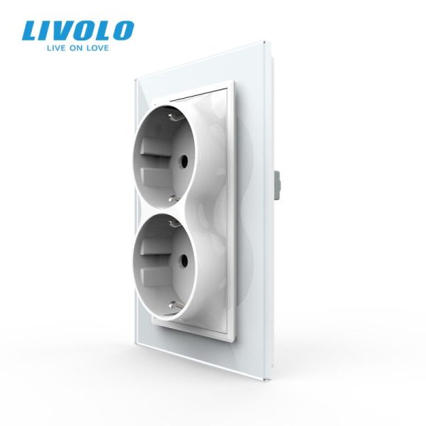 Priza dubla pentru o doza, cu rama sticla