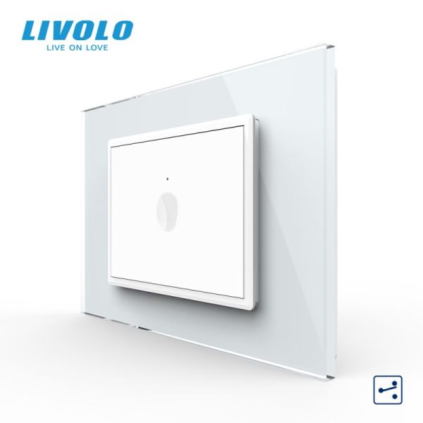 Intrerupator simplu tactil, cap scara / cap cruce, standard italian, cu rama sticla, 3M