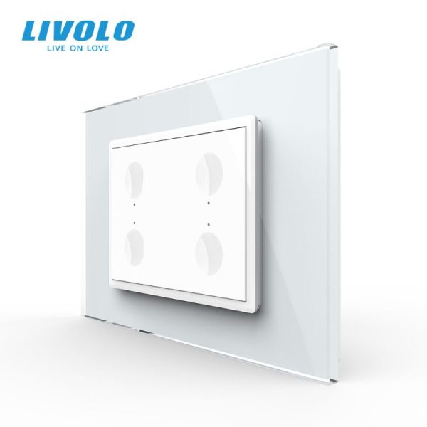 Intrerupator cvadruplu tactil, standard italian, cu rama sticla, 3M