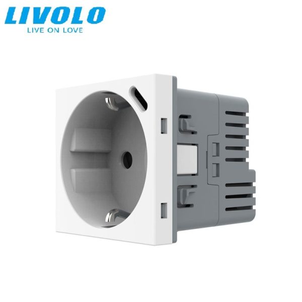 Modul priza simpla Schuko + slot USB Tip-C