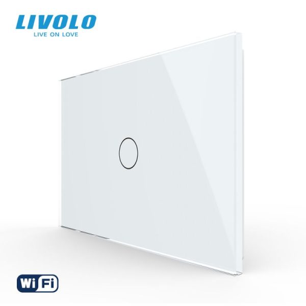 Intrerupator simplu, standard italian, conexiune WiFi, cu panou sticla, 3M