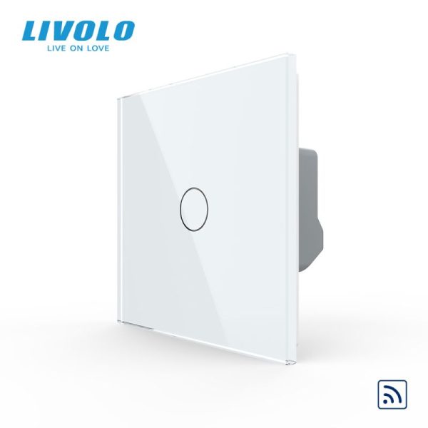 Întrerupător simplu tactil, wireless - control din telecomanda RF, cu panou sticla, Generatia Noua