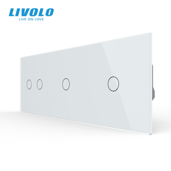 Intrerupator dublu + simplu + simplu, generatia noua, cu panou sticla